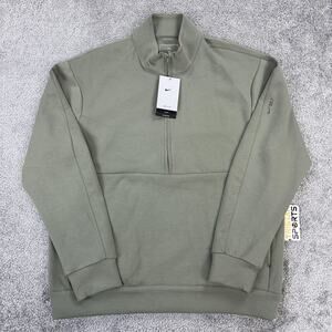Nike Sweatshirt Mens Medium Olive Dri-FIT 24/7 Quarter Zip Loose Fit Pullover